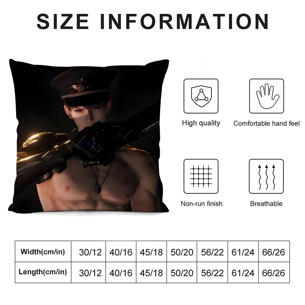 Love And Deepspace Zayne Cushion Cover Pillowcase Ultra Soft Skin Friendly Fabric Cloud Like Comfort & Concealed Zipper
