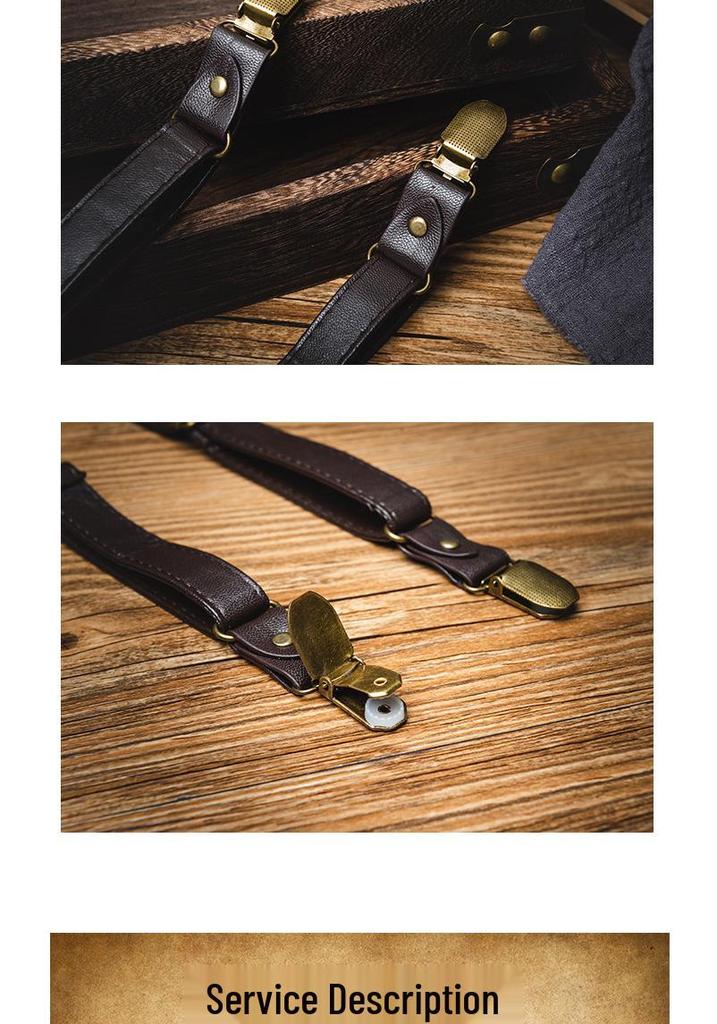 Bretelle Unisex a Y in Pelle Retro Britannica per Caffè
