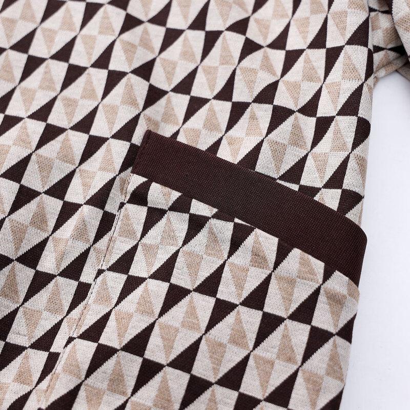 Women's Plus Size Casual Plaid Baseball Jacket & Pants Set