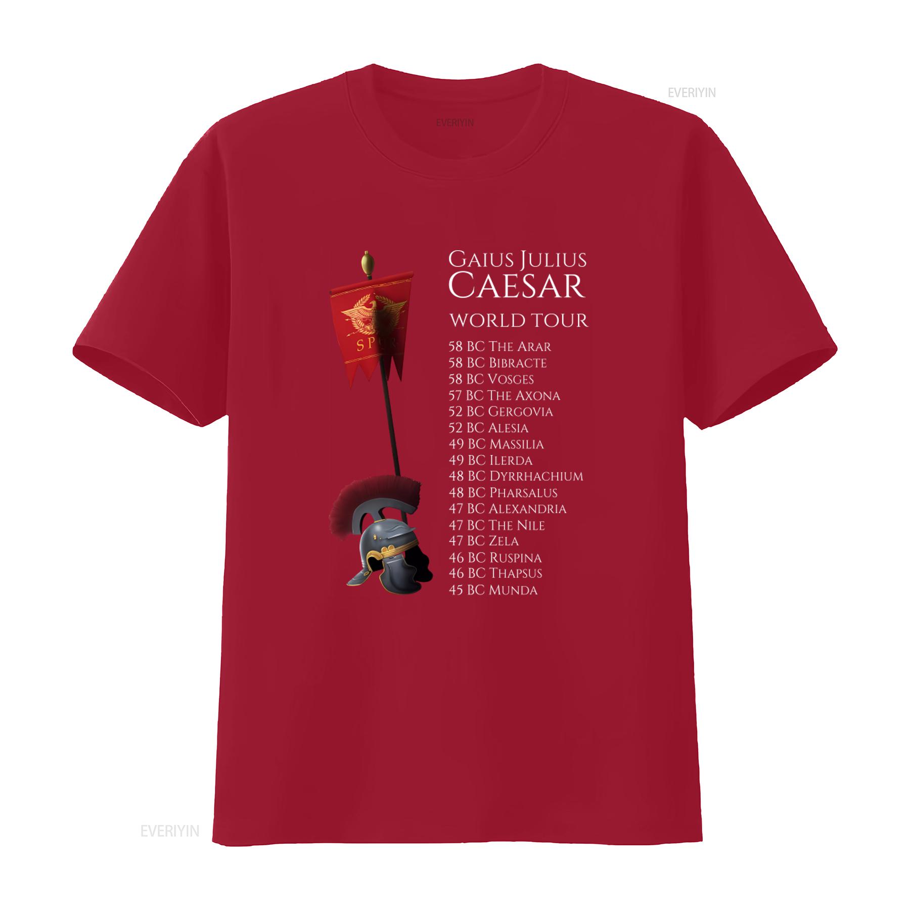 Gaius Julius Caesar World Tour T Shirt Ancient Roman Empire Inspired Design vintage Washed graphic Casual Breathable Versatile S