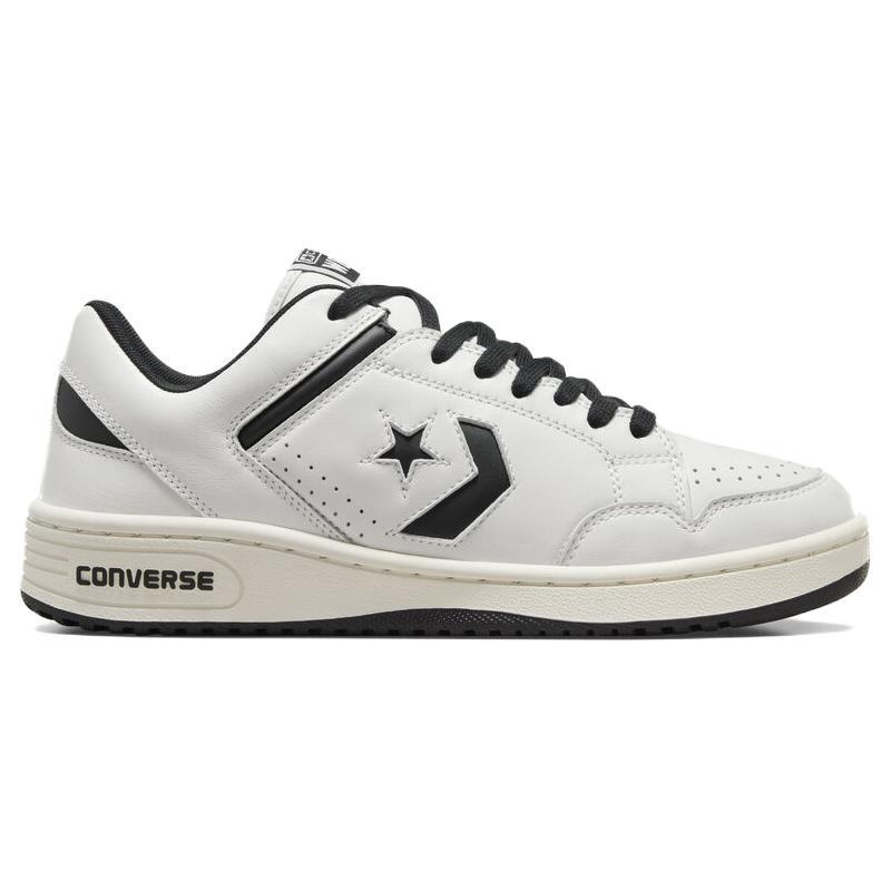 Converse Weapon Leather Lace-up Wear-resistant Lightweight Low-top Sneakers Unisex White