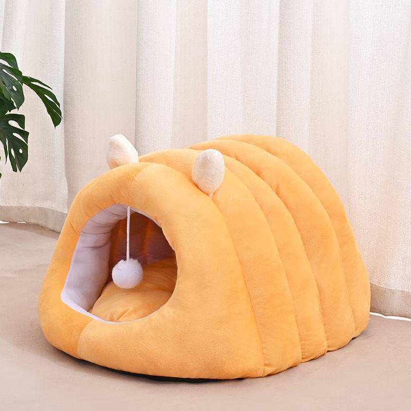 Four Seasons Plush Cat and Dog Bed - Warm, Cozy Nest for Small Pets