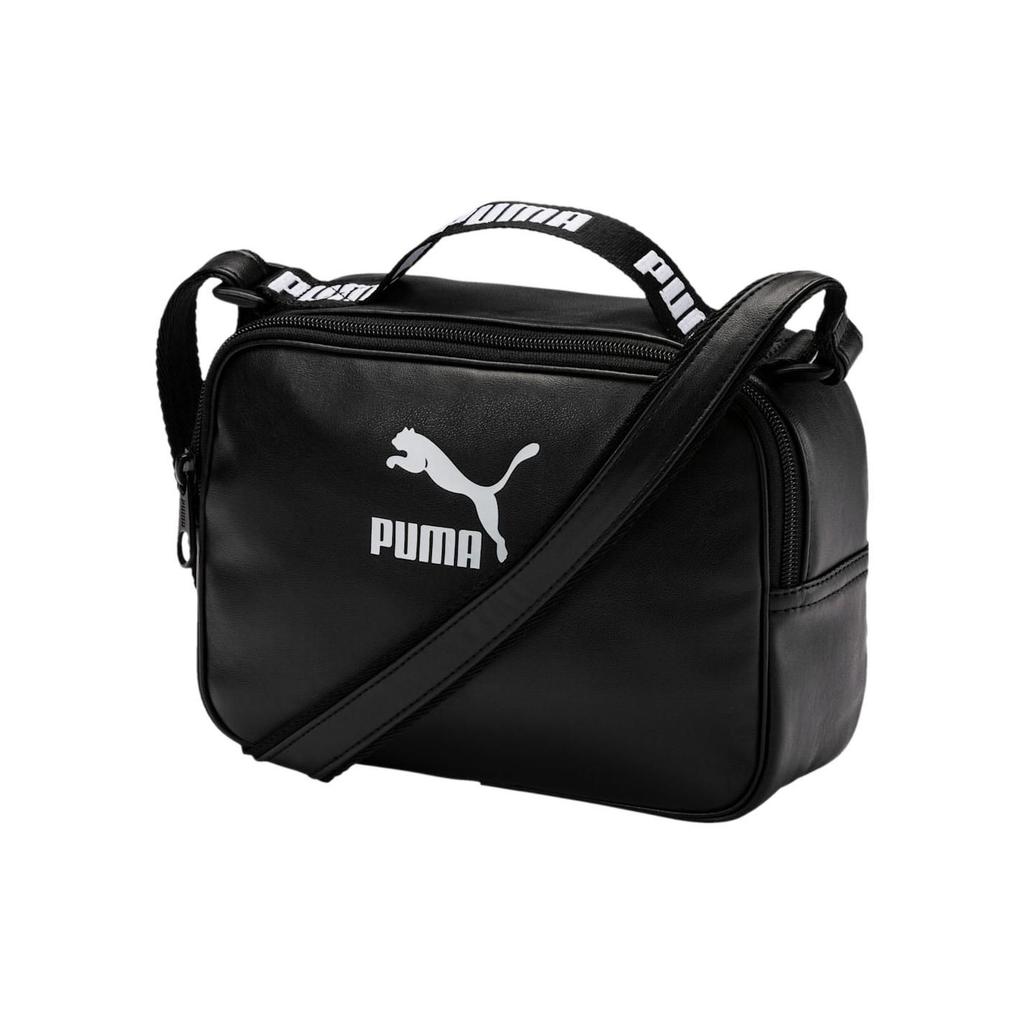 Puma Sports Casual Versatile Synthetic Leather Handbag Shoulder Bag Crossbody Bag Regular Unisex Couple Style Unisex bags Black 075162-01
