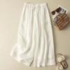 Women Spring Summer Chinese Style Cotton Linen Wide Leg Pants Retro Draped Loose Slim Casual Trousers