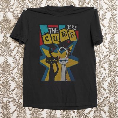NEW The Cure Lovecats 1983 Band TShirt Black Cotton Tshirt Size S5XL Unisex T-Shirt