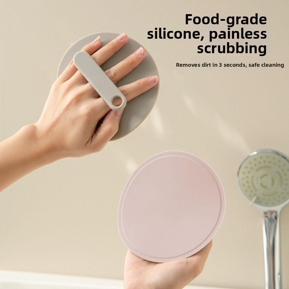 Non-Slip Silicone Bath Scrubber Three-Finger Round Disc Bath Wipe Skin Polishing Powerful Exfoliating Bath Brush Home Use
