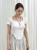 MOIFAIRE Bagel Square Neck T-Shirt / White