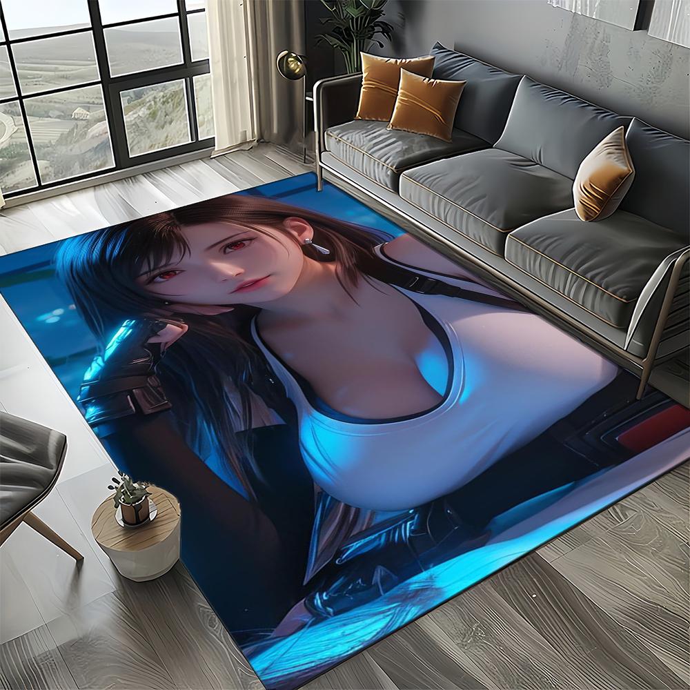 New Style Final Fantasy Games Cloud Tifa Aerith Carpet Rug for Living Room Bedroom Home Sofa,Kids Play Non-slip Floor Mat