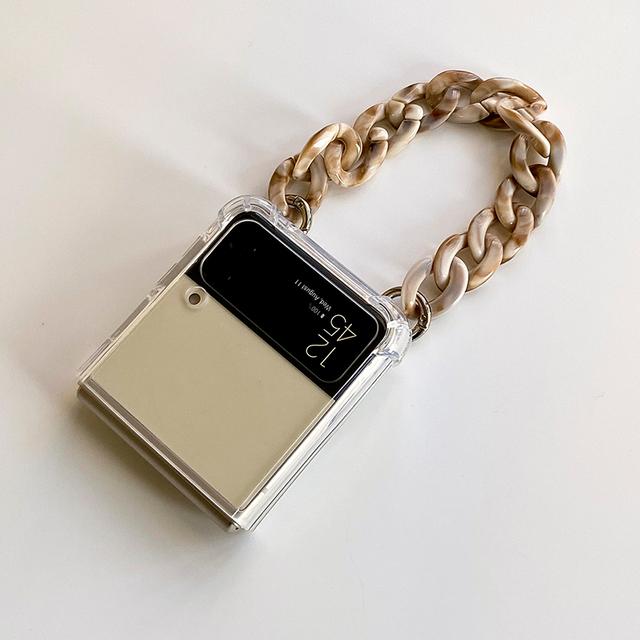 Mehrere Optionen Tragbares Armband Transparente PC-Schlanke Telefonhülle für Samsung Galaxy Z Flip 4 3 5g Stoßfeste Schutzhülle