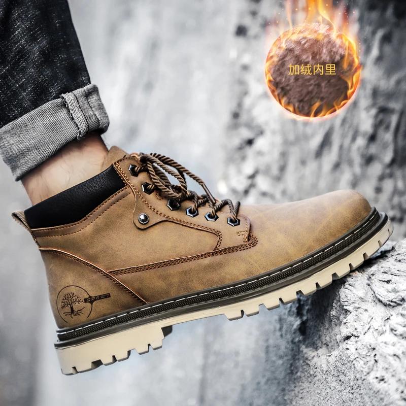 Fashion Men Super Warm Snow Boots Winter Men's Ankle Boots Waterproof Short Outdoor Sneakers Autumn Men's Motorcycle Zapatillas Male
