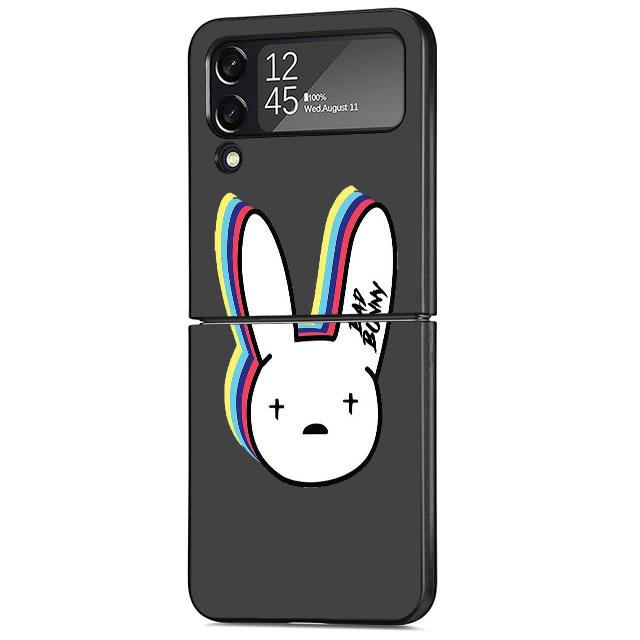 Custodia Bad Bunny X100pre Per Samsung Galaxy Z Flip 3 4 5G Nera Rigida PC Alloggiamento Telefono Z flip4 Lusso Coque Guscio