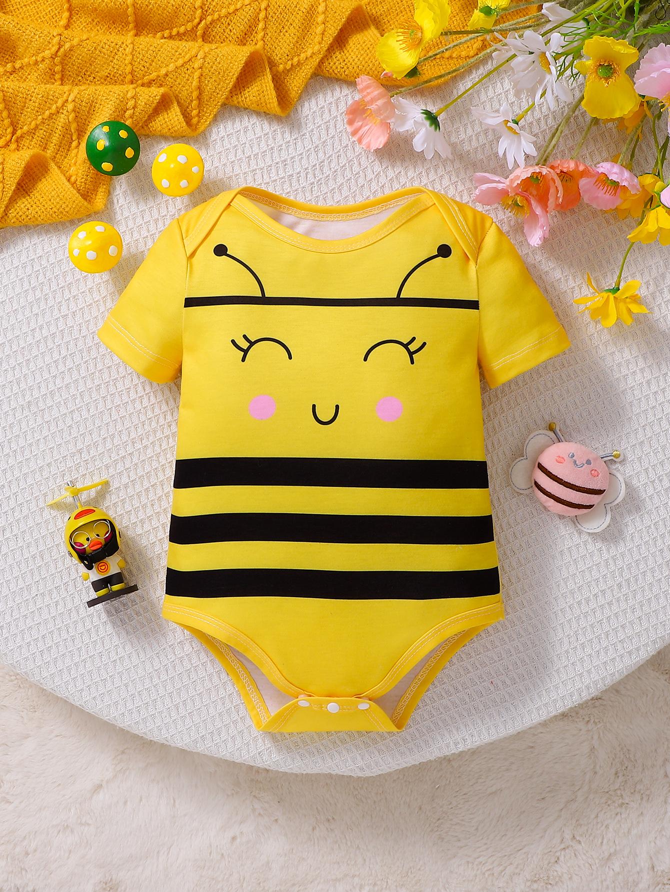 

Super cute little bee baby short-sleeved shirt. Baby triangle crawling suit. Newborn summer one-piece dress for photoshoot. 0-3M,3-6M、6-9M、9-12M,12-18M ауреолін