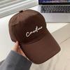 Trendy Letter Design Pink Baseball Cap For Women With Round Top And Brim Bent