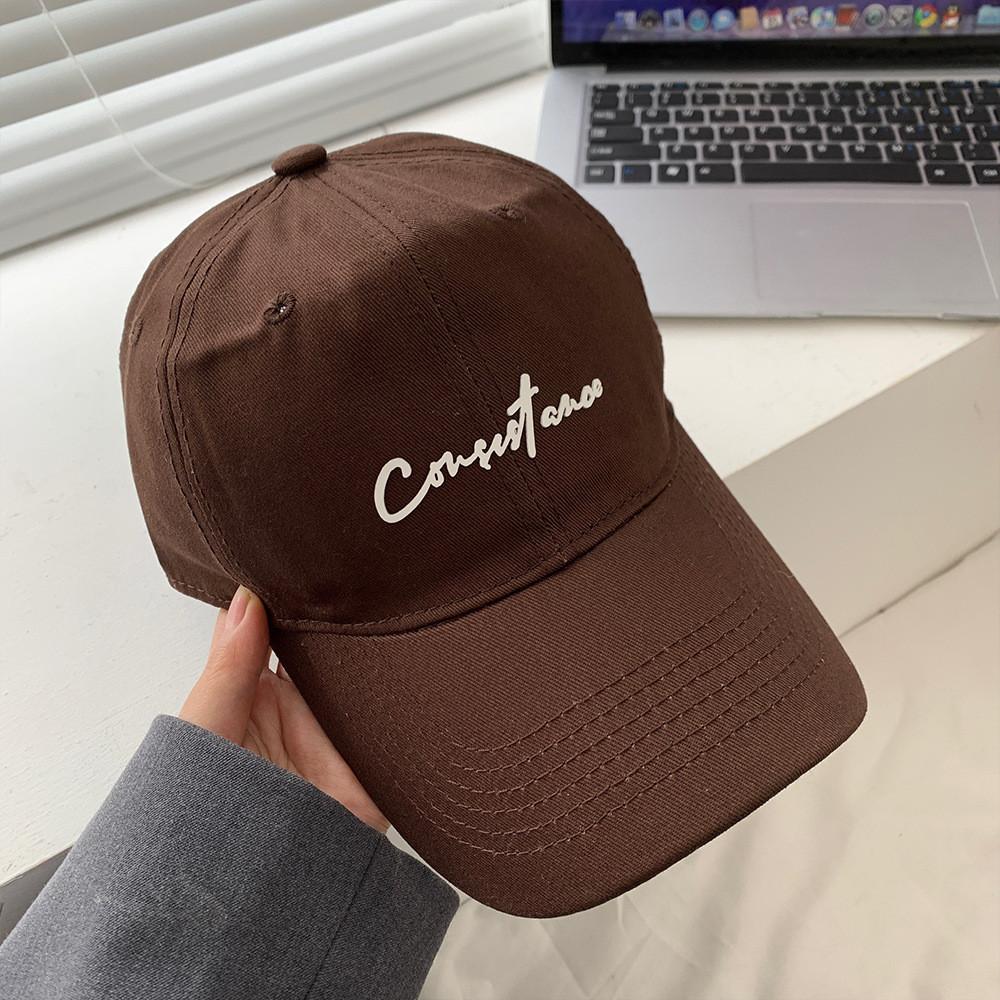 Trendy Letter Design Pink Baseball Cap For Women With Round Top And Brim Bent