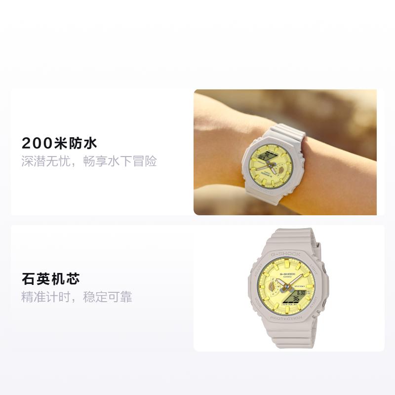 

CASIO LCD/pointer dual display series G-SHOCK 200 meters waterproof Quartz resin strap women s watch yellow dial GMA-S2100NC-4AJF жёлтый