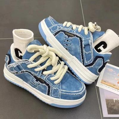 Modne Damskie Buty Męskie Tenis Retro Denim Punk Buty Skateboardowe Modne Męskie Sneakersy Para Outdoor Siłownia Sport Bieganie But Casual