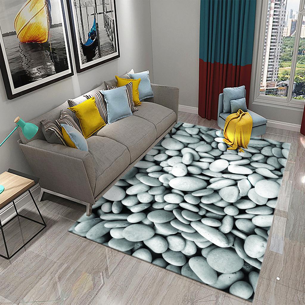 3D Simple Stone Carpets for Kitchen Bathroom Living Room Bedroom Teenager Room Decoration Carpet Entrance Anti-slip Area Mats