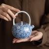 Zheng Wenqiang Masterpiece Gilded Silver Blue & White Ceramic Gongfu Tea Set