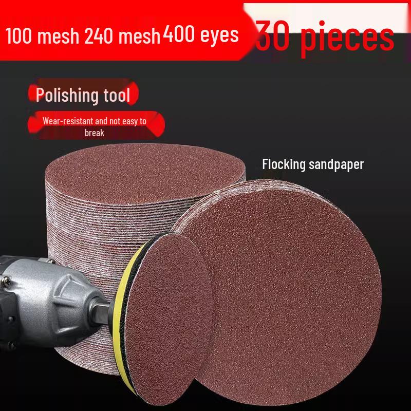 

4 Флокированная наждачная бумага Полировальная машина для стен/дерева с присоской на липучке для шлифовальных дисков для угловой шлифмашины