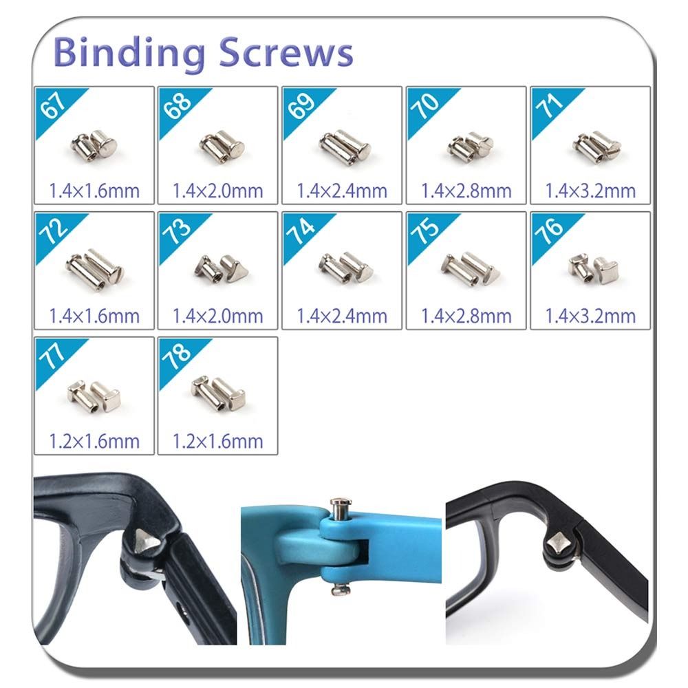 Assorted Screw Nut Eyeglasses Repairing Set Hand Held Replacement Screwdriver Professional Repair Kit Nose Pad Universal Fit
