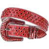 TINIDI Western Bling Bling Strassgürtel für Herren Damen Mode Kristallbesetzte Leder Diamantgürtel für Jeans