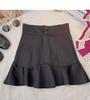 Women's High-Waist Ruffled Fishtail Skirt - Spring 2024 Korean A-Line