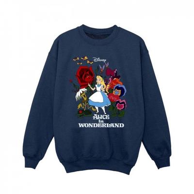 Girls Alice In Wonderland Flowers Sweatshirt