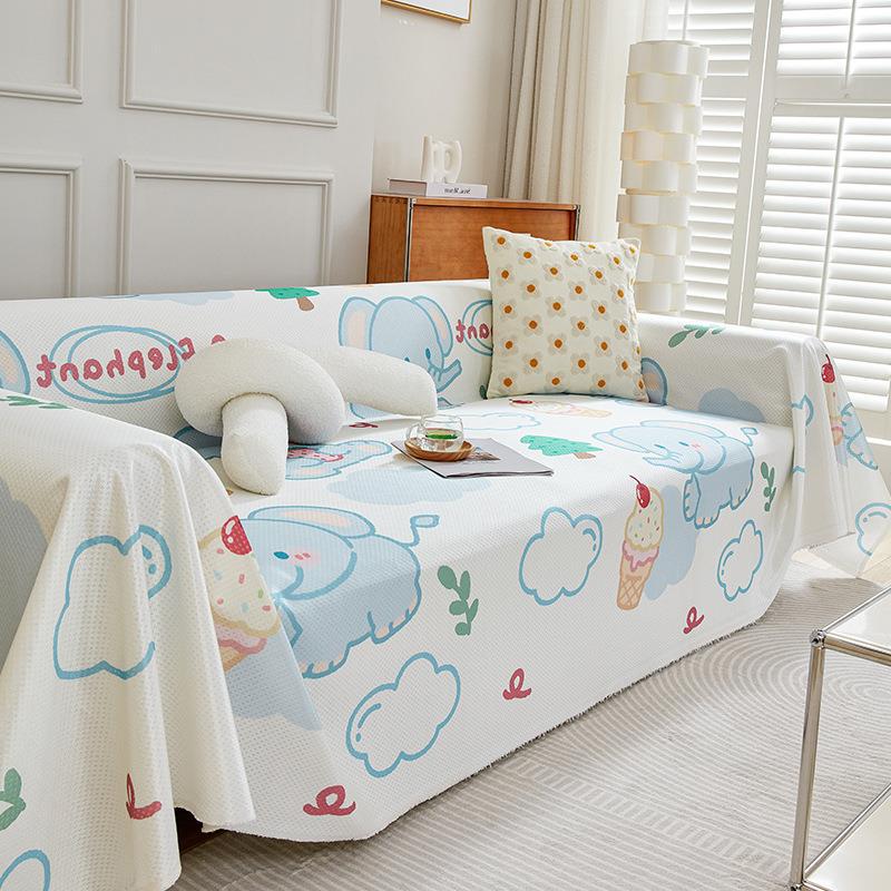 Ice Silk Sofa Cover, Summer Cartoon Cute Sofa Cover, Cute Fun Sha Releases Full Package Sofa Cover
