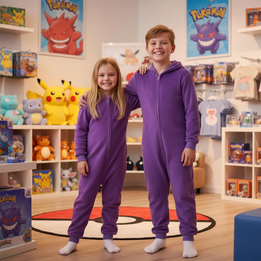 Onesie Kigurumi Pajamas Costume Pokemon Gengar Children' 105 - 115Cm