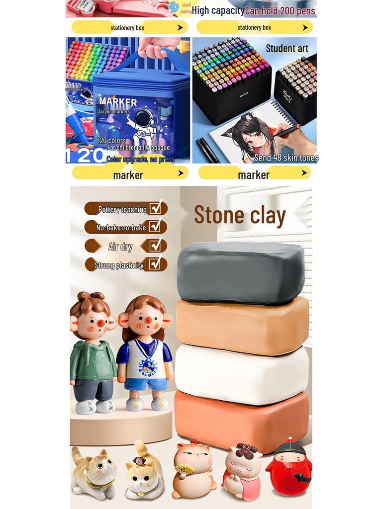 DIY Polymer Clay Sculpture Kit with Glossy Oil Plaster