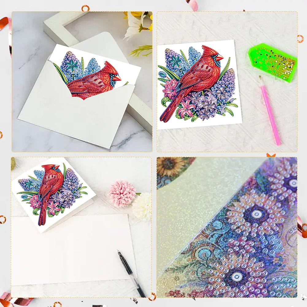 6pcs Diamond Art Christmas Cards DIY Diamond Painting Greeting Thank You Card Handmade Arts Crafts for Birthday Thanksgiving Day