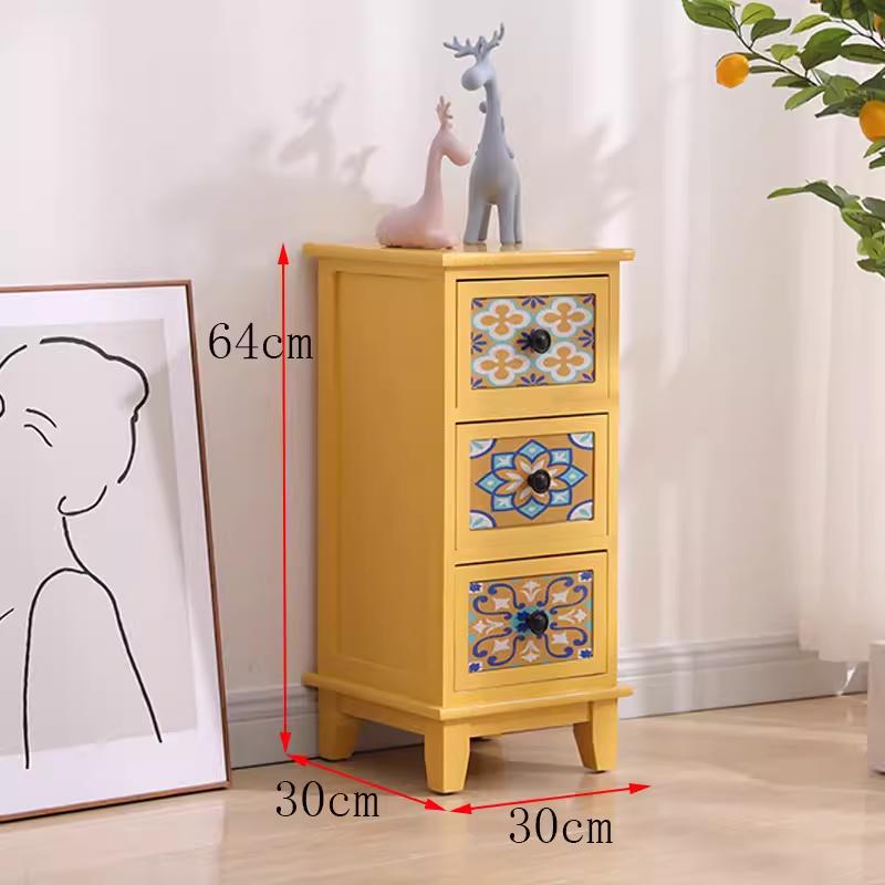 American Solid Wood Narrow Five-Drawer Sideboard and Bedside Cabinet