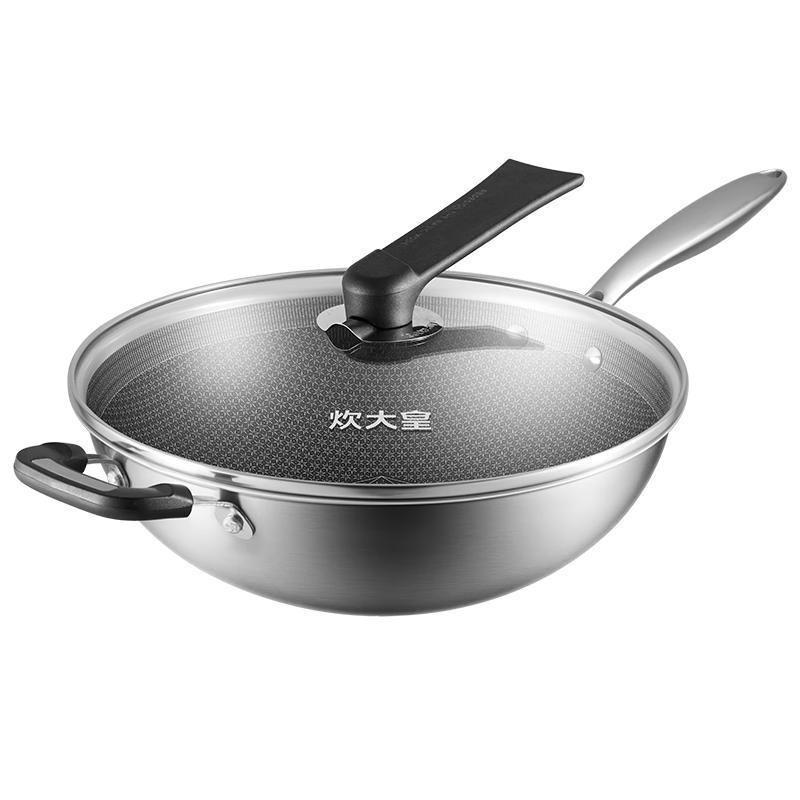 Chu Da Huang 304 Rustfritt Stål Honeycomb Non-stick Wok