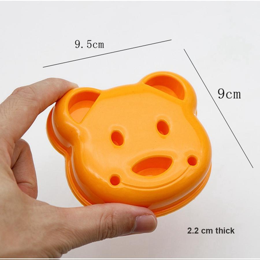 3 pcs Cute Cartoon Toast Lunch Box Cutter Breakfast Bread Rice Ball DIY Little Bear Sandwich Mold