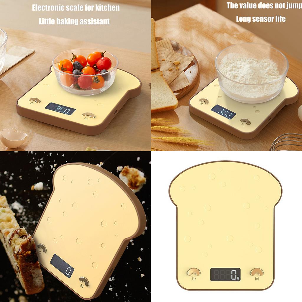 High Precision Digital Kitchen Scale Digital Wighting Scale with Unique Toast Designs for Home Baking Enthusiasts