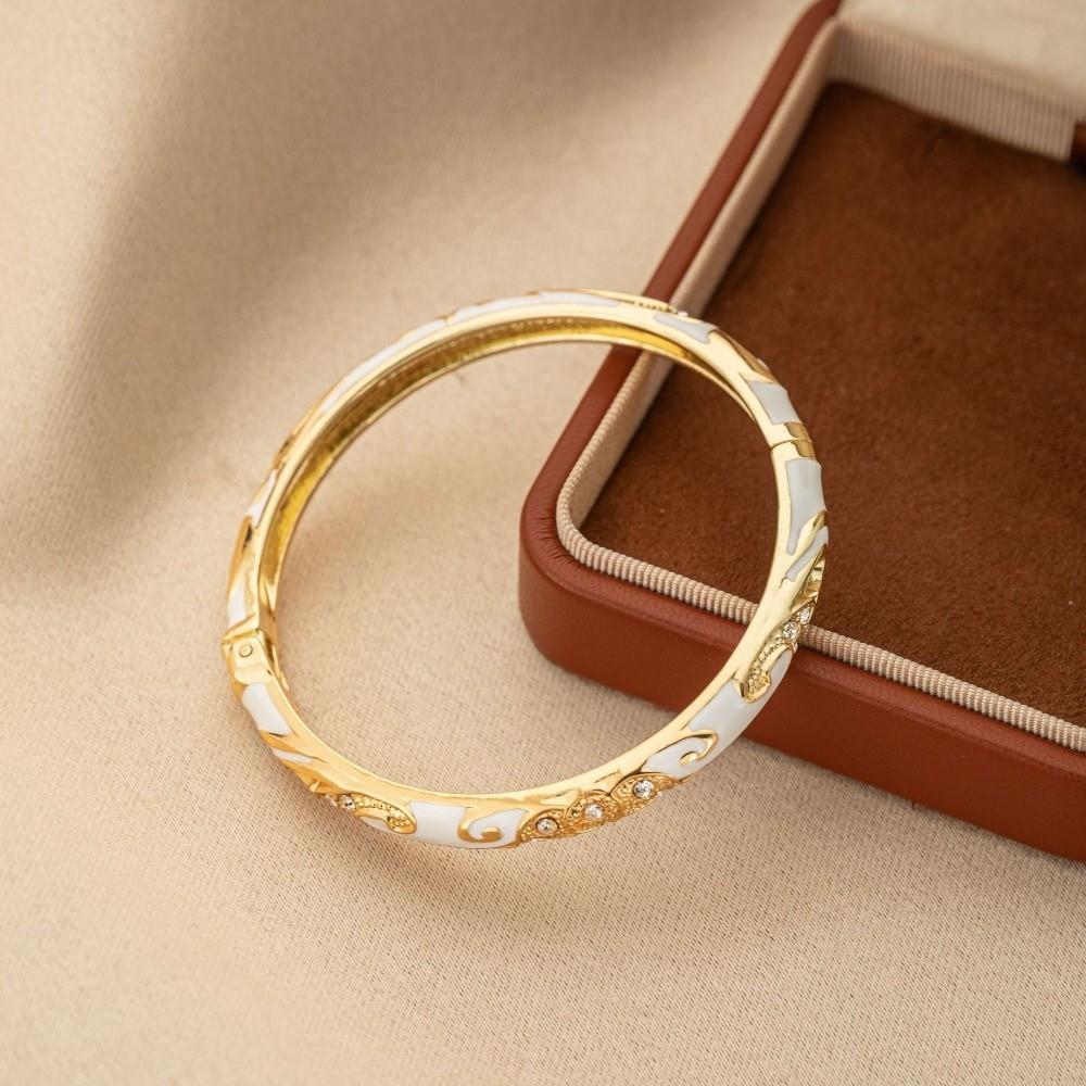 Enamel Vintage Cloisonne Bangle Traditional Women's Hand Bracelet Flower Bangle Girls