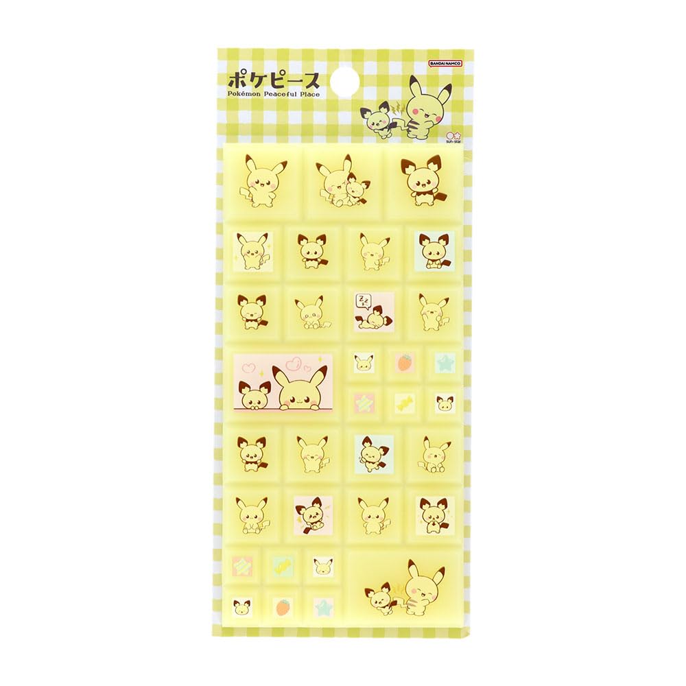 

Stationery Goods Tile Plump Pikachu S8814309 Sun-Star Pokémon Stickers, & Pichu,