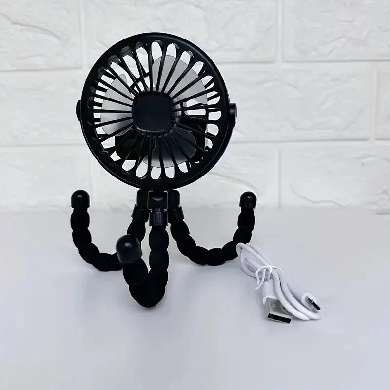 Rechargeable USB Baby Stroller Fan Hand Held Bladeless Folding Mini Ventilator Silent Table Outdoor Cooler Neck Fan