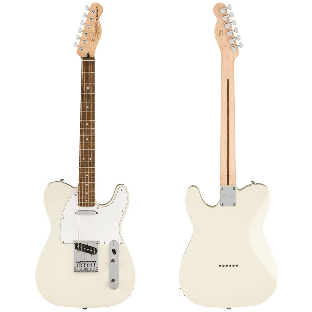 Squier by Fender Affinity Series™ Telecaster Electric Guitar, Laurel Fingerboard, White Pickguard, Olympic White with Soft Case
