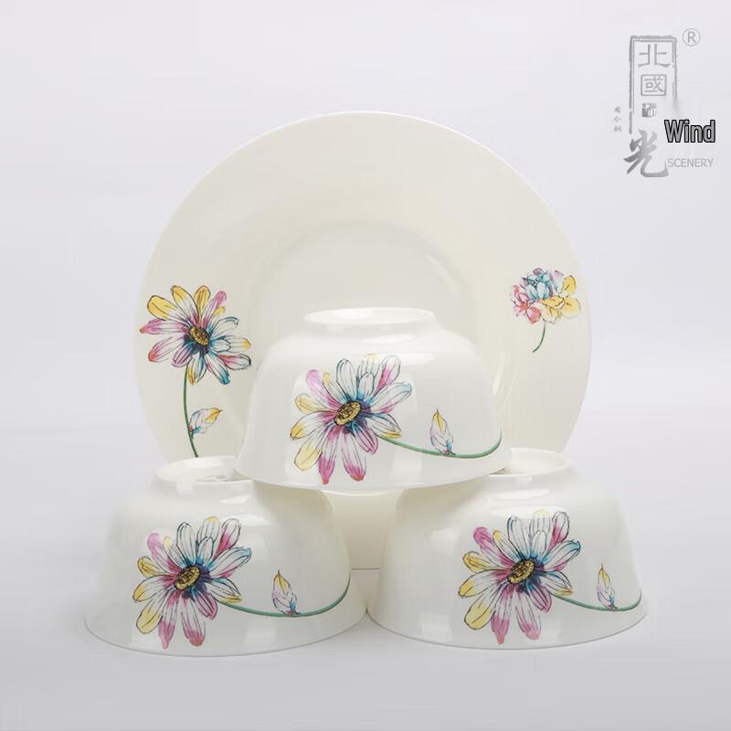 Hua Zhi Mei Bone China Dinnerware Gift Set