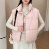 European and American wind cotton vest autumn and winter vest stand-up collar short cotton vest women's down cotton vest