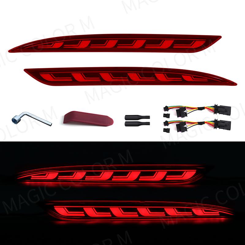 Für Tesla Model 3 Model Y 2018     2023 LED-Heckstoßstangen-Reflektor 3 Funktionen Bremslicht Dynamischer Blinker