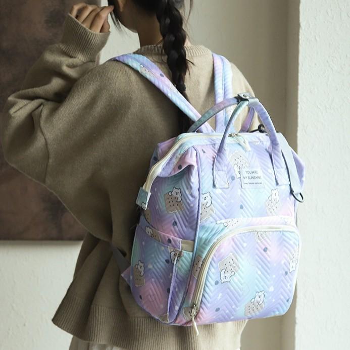 Schoolbag Backpack Fresh and Simple Backpack Korean Version Versatile Large Capacity Student School Bag Lightweight Commuter Travel Backpack