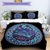 DJ Glass Fusion Pattern Bedding,Quilt Set Quilt Cover Pillowcase Home Birthday Gift (1 * Duvet Cover + 2 * Pillowcase, Without Core)