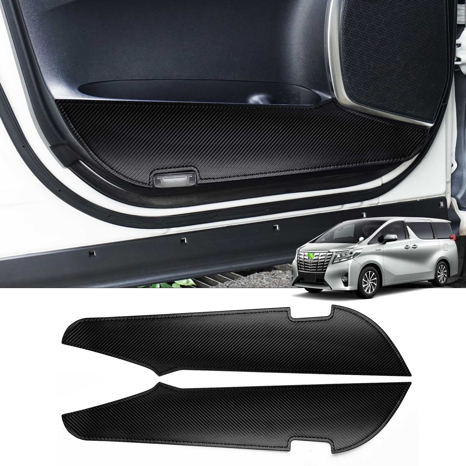 GIMUYA Door Kick Guards for Toyota Alphard (30 Series), Early and Late Models, and Vellfire (30 Series) (January 2015 - Present), Custom-Designed Door