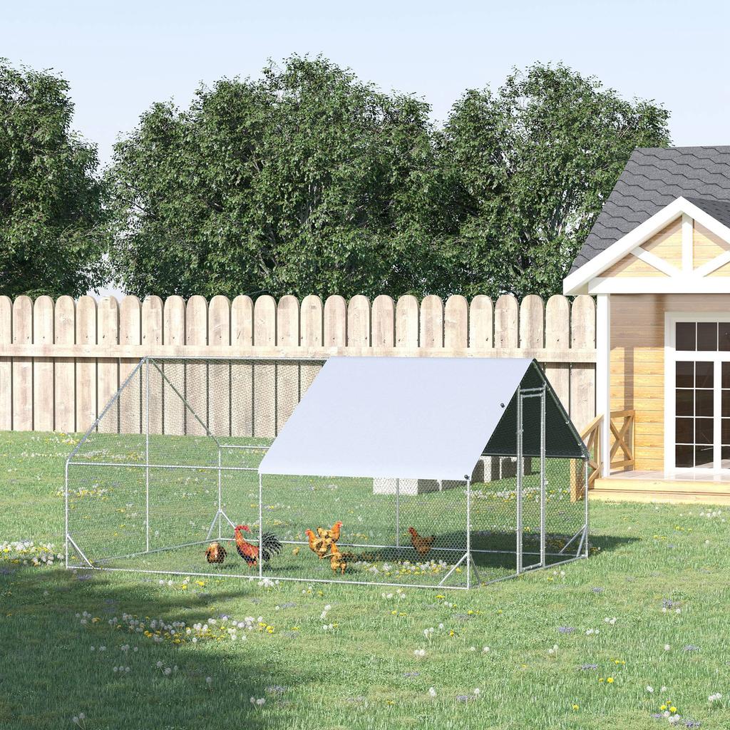 Chicken Coop, Free-Range Enclosure, Poultry House with Shade Roof, Free-Range Pen for 4-6 Chickens, Ducks, Rabbits, 3 X 2 X 2 M