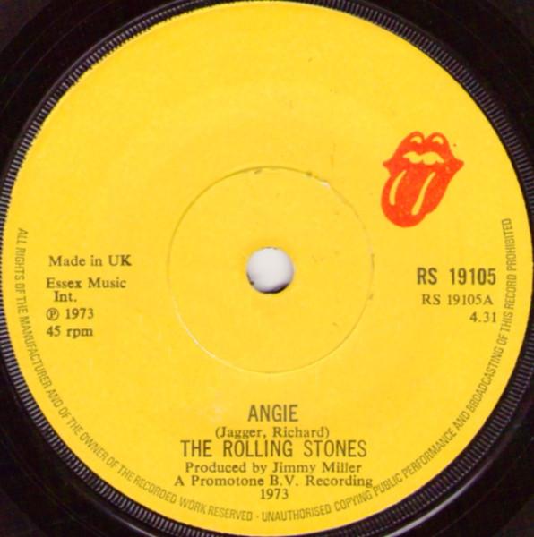 

7inch Record ROLLING STONES - Angie RS19105 Rolling Stones 1973 UK Rock Used