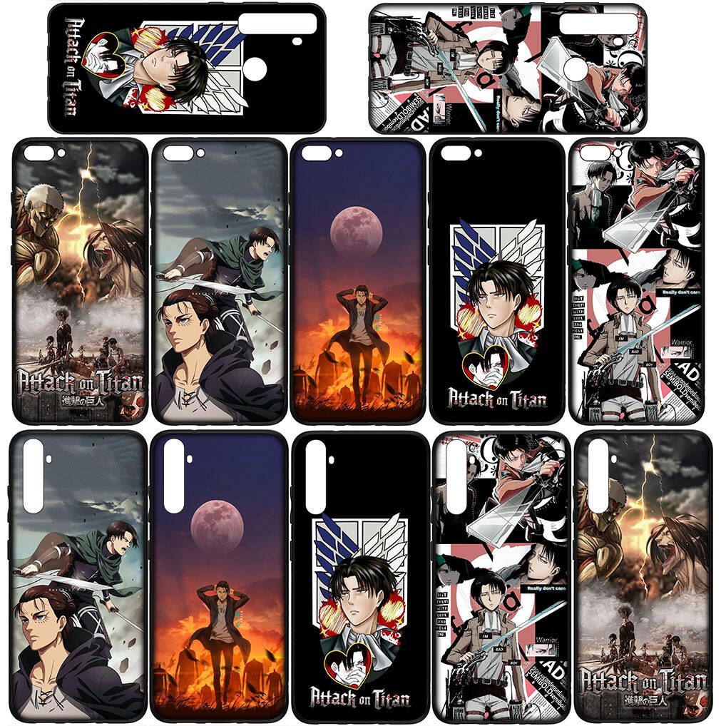 for Samsung Galaxy S25 S24 iPhone 17 16 15 Xiaomi Redmi Note 14 13 12 11 Plus Pro Max XR A37 Case Cartoon Attack on Titan Eren Jaeger Levi OPPO Huawei