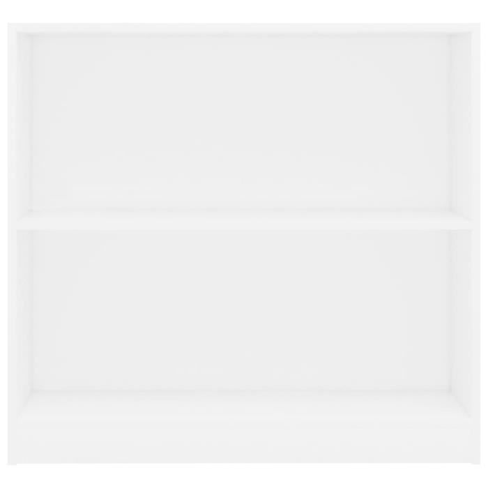Bibliothèque - vidaXL - 80 x 24 x 75 cm - Aggloméré - 2 étagères - Blanc
