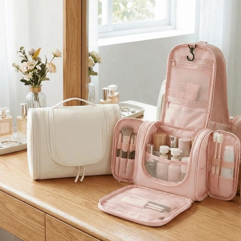 Three Zipper Hanging Toiletry Bag Large Capacity Cosmetic Bag Fashion Make Up Bags Unisex